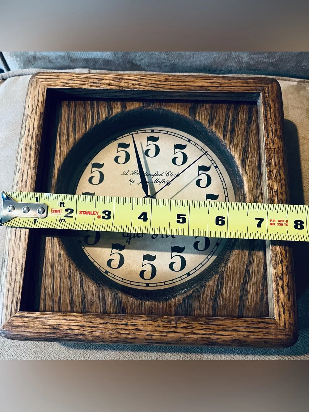 Vintage Jim Mofhitz Oak Wood Clock 
